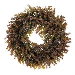 Věnec umělý - pr. 50 cm, eukalyptus, zeleno-fialový