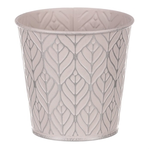 Obal kovový - kulatý, stříbrný vzor, barva šedá