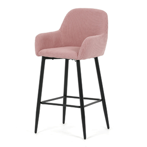 Barová židle, růžová, manšestrová látka,AUB-V4009 PINK6