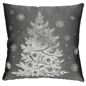 Polštář s výplní - šedý vánoční motiv, 100% polyester, 45 x 45 cm