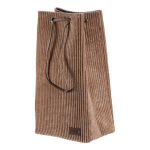 Koš prádelní - manšestr, stahovací, hnědá barva