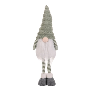 Skřítek s nohama - látková figurka, barva zeleno-bílá