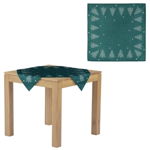 Ubrus - motiv se stromky, 100% polyester, 80 x 80 cm, zelený