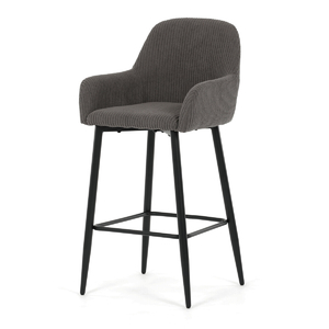 Barová židle, šedá, manšestrová látka,AUB-V4009 GREY6