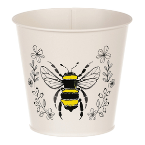 Obal kovový - motiv včelky, barva krémová