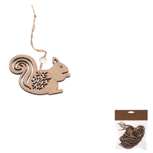 Veverka - dřevěná ozdoba, barva přírodní, cena za balení (8 ks)