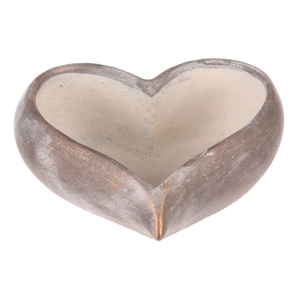 Obal na květiny - tvar srdce, beton, antracitově šedý