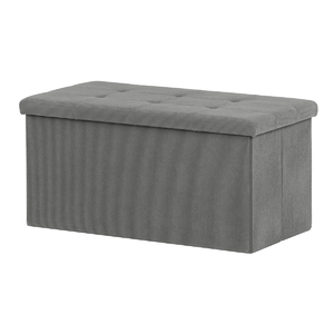 Taburet s úložným prostorem, šedá, manšestrová látka, TAB-472 GREY6