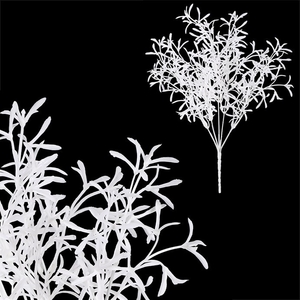 Jmelí s drobnými lístky - umělá větev, barva bílá