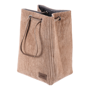 Koš prádelní - manšestr, stahovací, hnědý