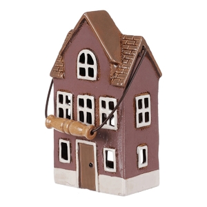 Domeček keramický - na čajovou svíčku, fialový