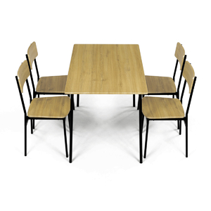 Jídelní set s 4 židlemi, 110x70x76cm, mdf, divoký dub, AUT-O2155 OAK