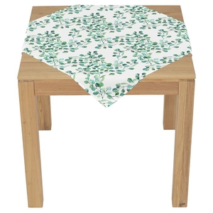 Ubrus - větve se zelenými lístky, 100 % polyester, 80 x 80 cm