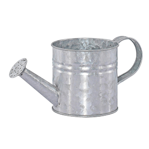 Obal kovový - tvar konve, zinkový, barva stříbrná