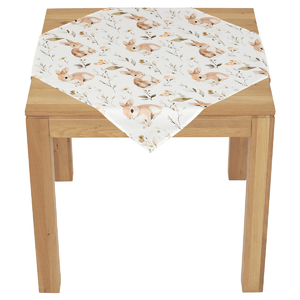 Ubrus - zajíci a květiny, 100 % polyester, 80 x 80 cm