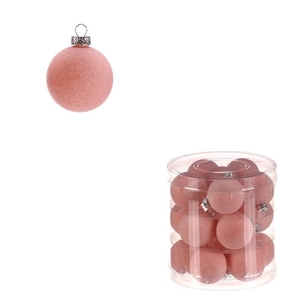 Kulaté sametové ozdoby - pr. 4 cm, růžové, cena za balení (18 ks)