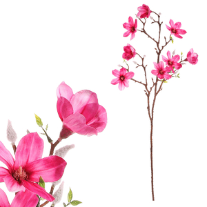 Magnolie - umělá řezaná květina, tmavě růžová