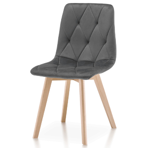 Jídelní židle, šedá, sametová látka, CT-V4081 GREY4