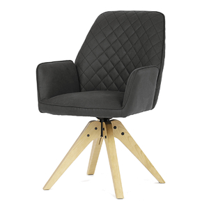 Jídelní židle otočná 180°, černá, látka, HC-539 BK3