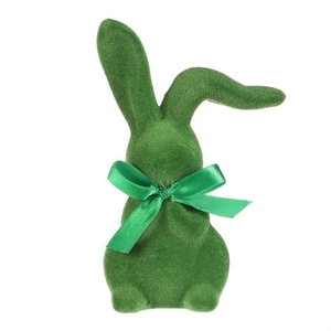 Zajíc - keramická figurka, semišový povrch, vel. S, zelená