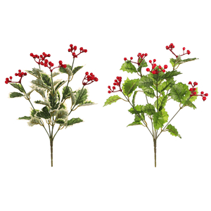 Cesmína - umělý trs, červené bobule, mix 2 druhů, cena za 1 ks