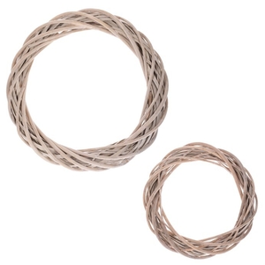 Věnec z proutí - vrba, barva šedá, cena za sadu 2 ks