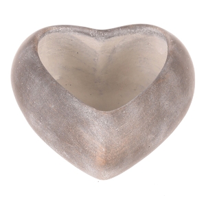 Obal na květiny - srdce, beton, antracitově šedý