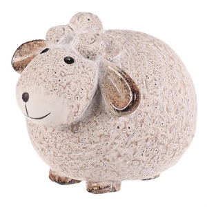 Ovečka - keramická figurka, vel. M, barva krémová