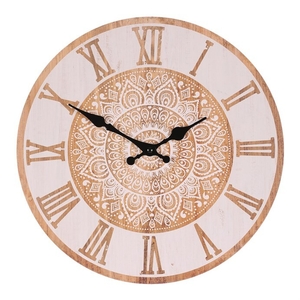 Hodiny nástěnné - pr. 34 cm, MDF, motiv mandaly