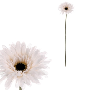 Gerbera - umělý květ na stonku, barva bílá