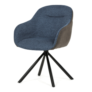 Jídelní židle otočná 180°, modrá, látka, DCH-Y1143 BLUE2