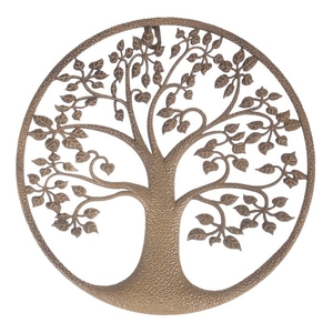 Strom kovový - dekorace na zeď, barva měděná