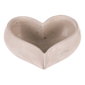 Obal na květiny - tvar srdce, beton, šedý