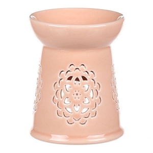 Aromalampa s motivem mandaly, meruňková barva, porcelán