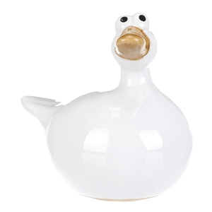 Kachna - keramická figurka, bílá, cena za 1 ks