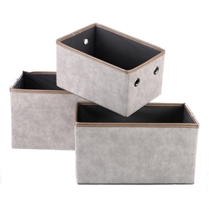 Koš látkový - skládací, cappuccino, cena za sadu 3 ks