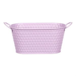 Obal kovový - truhlík, ve světle fialové barvě