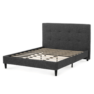 Dvoulůžková postel, látka, šedá, BED-M160 GREY2