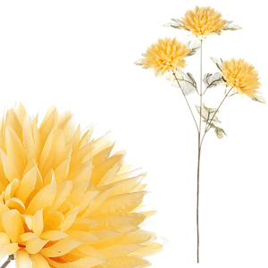 Chryzantéma - umělá řezaná, 3 květy, žlutá