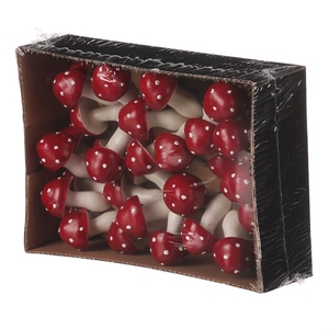 Houby na drátku, barva tmavě červená, cena za balení (36 ks)