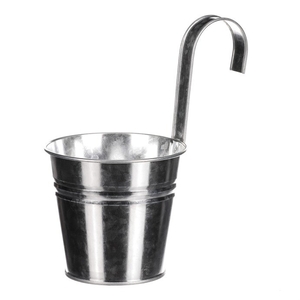 Obal na květiny - na zavěšení, zinkový, barva stříbrná