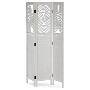 Paraván, dřevo, bílá, EF-L175 WT