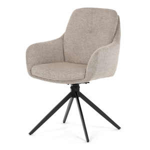 Jídelní židle otočná 180°, béžová, látka, DCH-P3174 LAN2