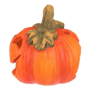 Dýně keramická - s obličejem, na svíčku, barva oranžová