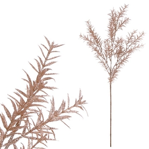 Asparagus - umělá větev, měděná se třpytkami