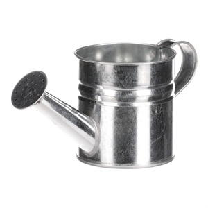 Obal na květiny - konev, zinkový, barva stříbrná