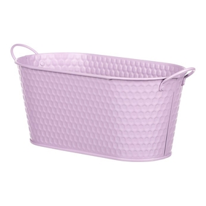 Obal kovový - truhlík, ve světle fialové barvě