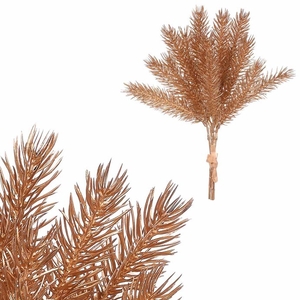 Smrk - umělá větev, zápich, zlatá, cena za svazek (4 ks)