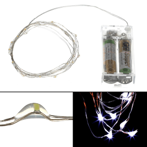 Řetěz s LED světýlky - časovač, studená bílá barva, 2 m/ 20 LED