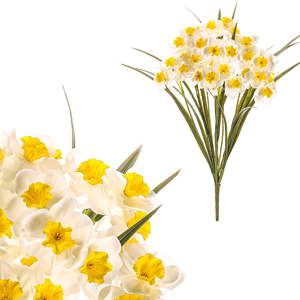 Narcis - umělá kytice, bílá barva